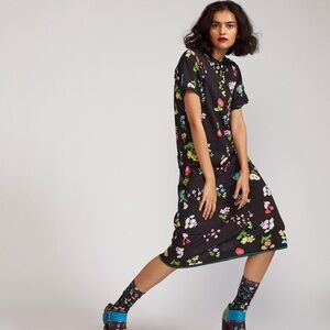 Cynthia Rowley Floral Black Midi Dress